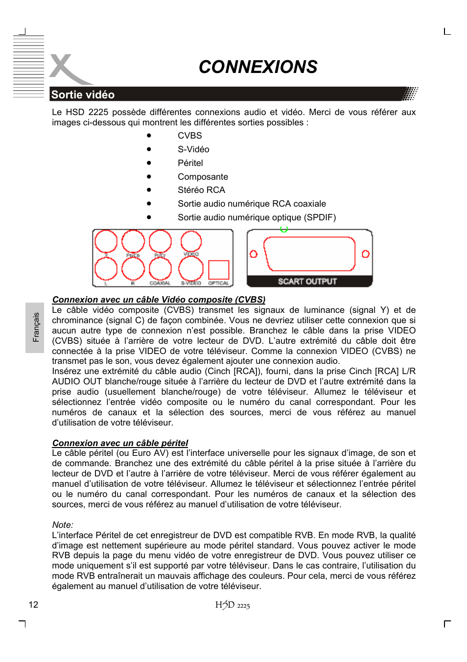 Connexions | Xoro HSD 2225 User Manual | Page 142 / 176