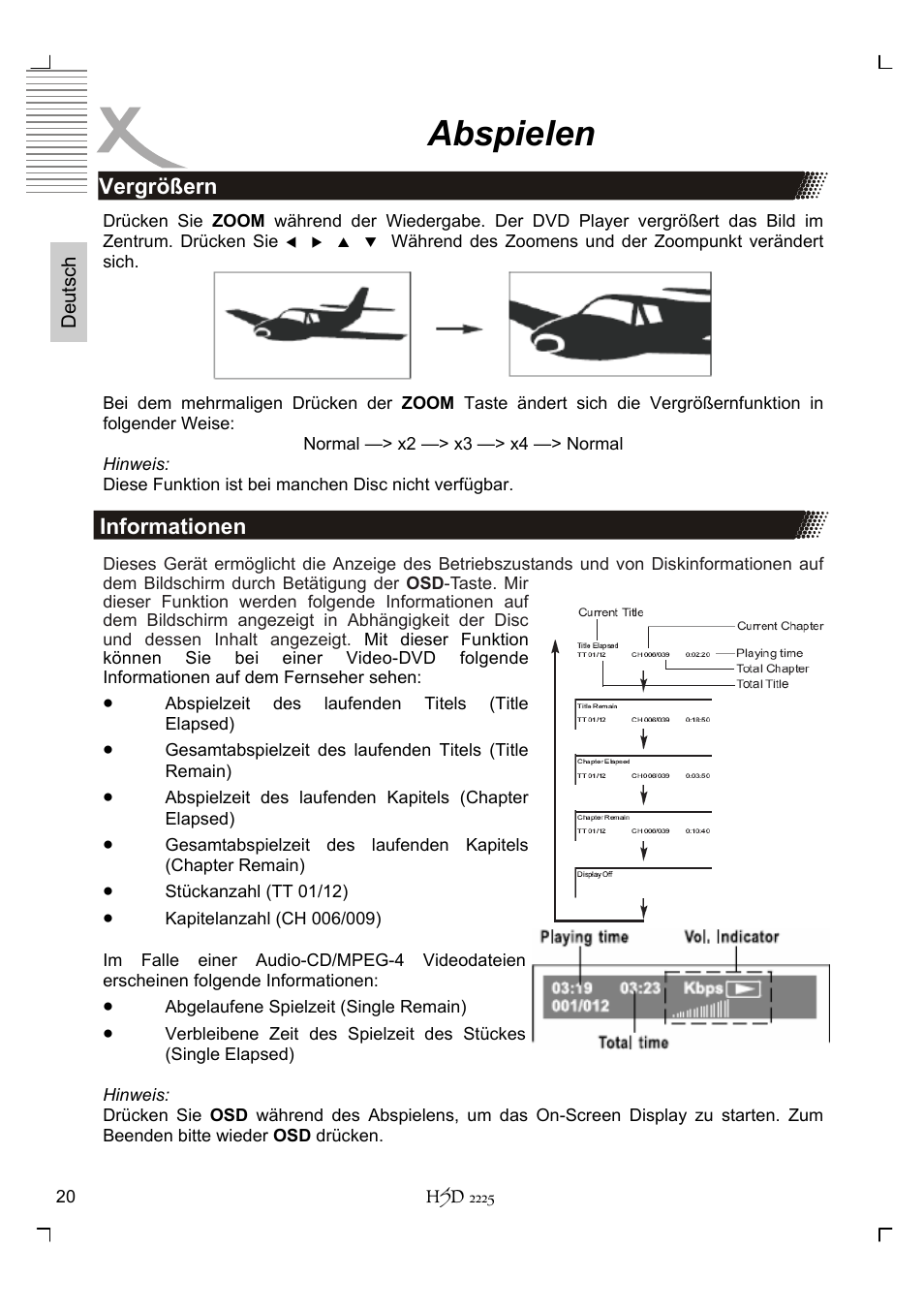 Abspielen | Xoro HSD 2225 User Manual | Page 20 / 176