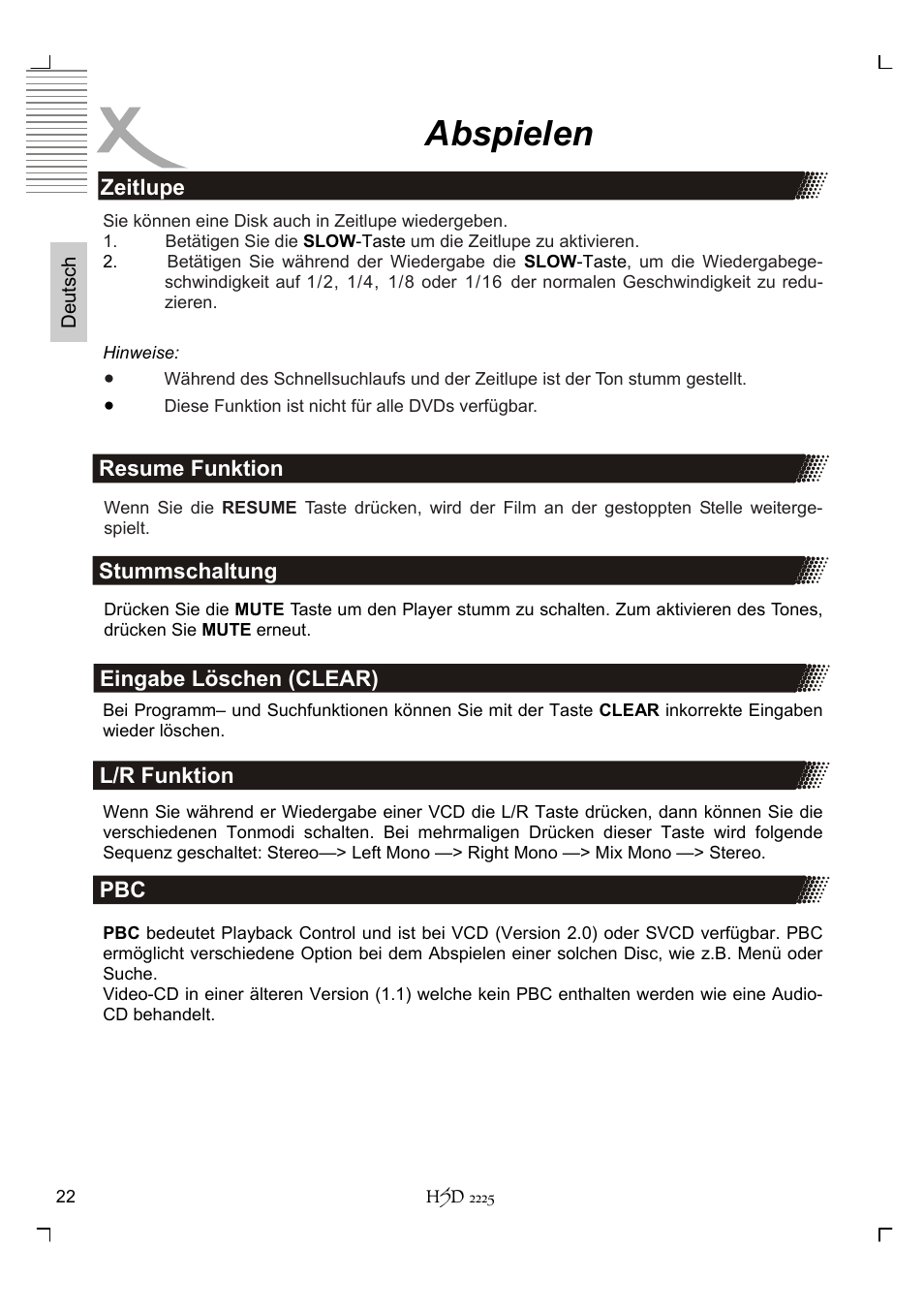 Abspielen | Xoro HSD 2225 User Manual | Page 22 / 176