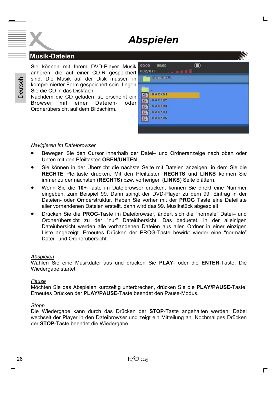 Abspielen | Xoro HSD 2225 User Manual | Page 26 / 176