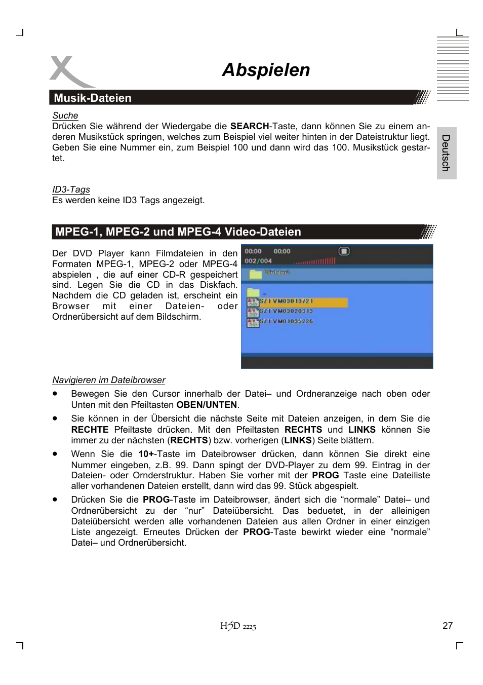 Abspielen | Xoro HSD 2225 User Manual | Page 27 / 176