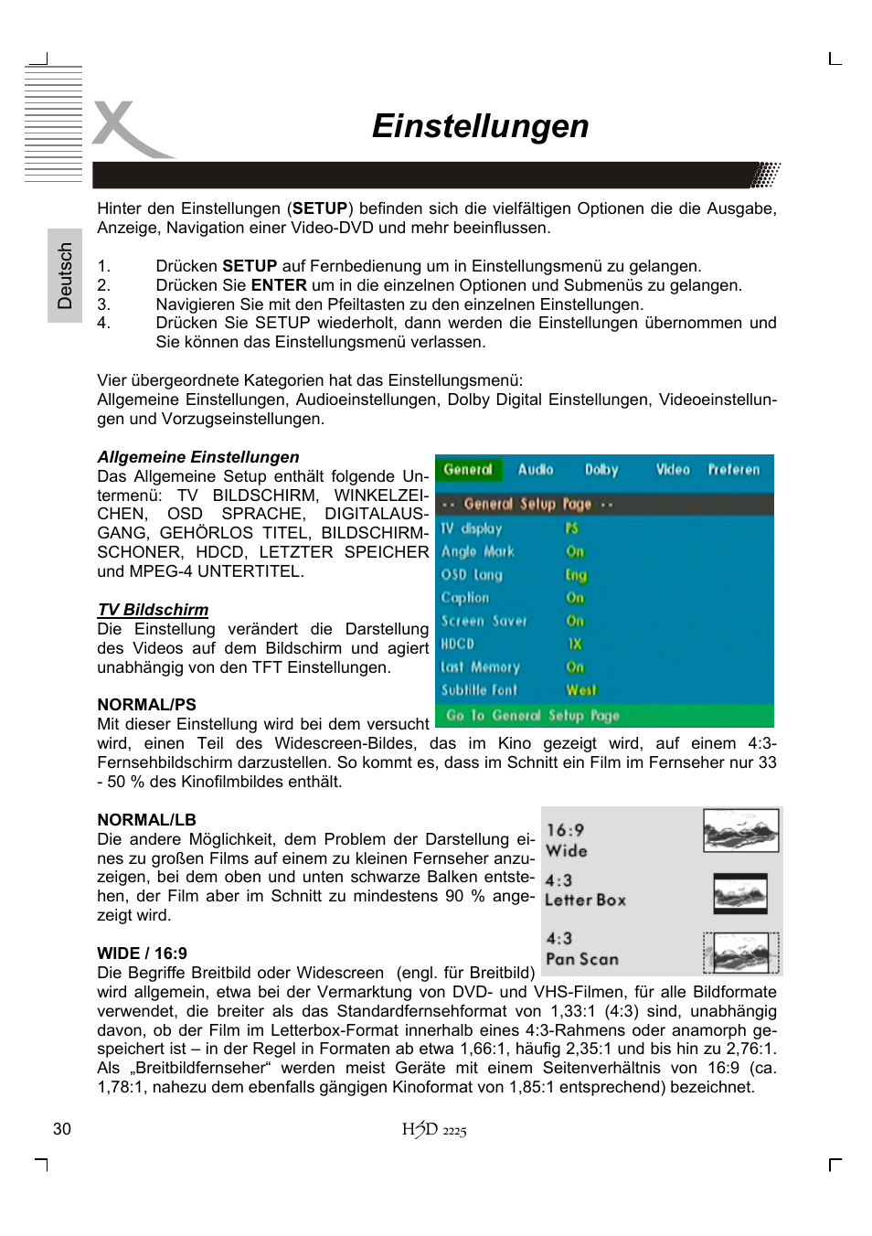 Einstellungen | Xoro HSD 2225 User Manual | Page 30 / 176