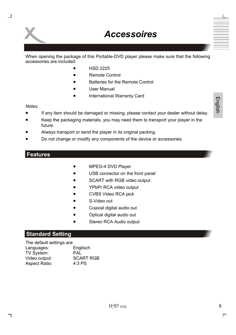 Accessoires | Xoro HSD 2225 User Manual | Page 53 / 176