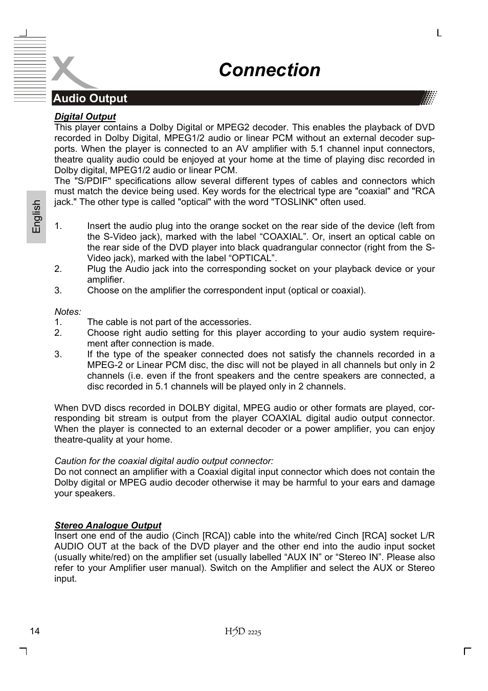 Connection | Xoro HSD 2225 User Manual | Page 58 / 176