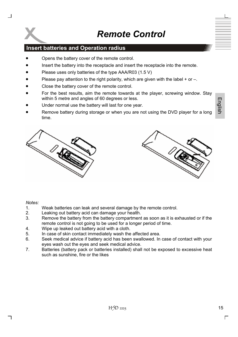 Remote control | Xoro HSD 2225 User Manual | Page 59 / 176