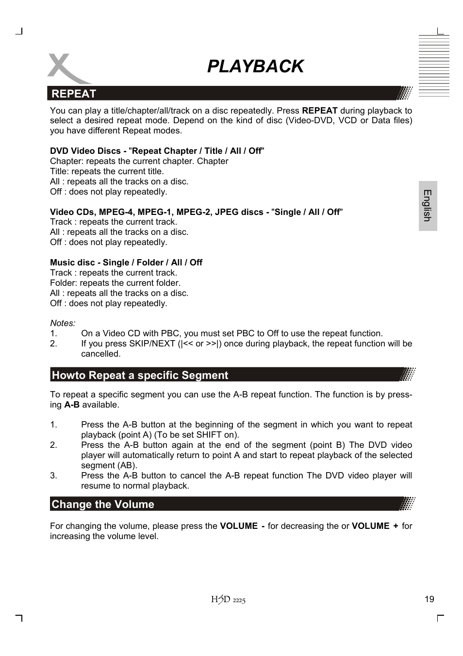 Playback | Xoro HSD 2225 User Manual | Page 63 / 176