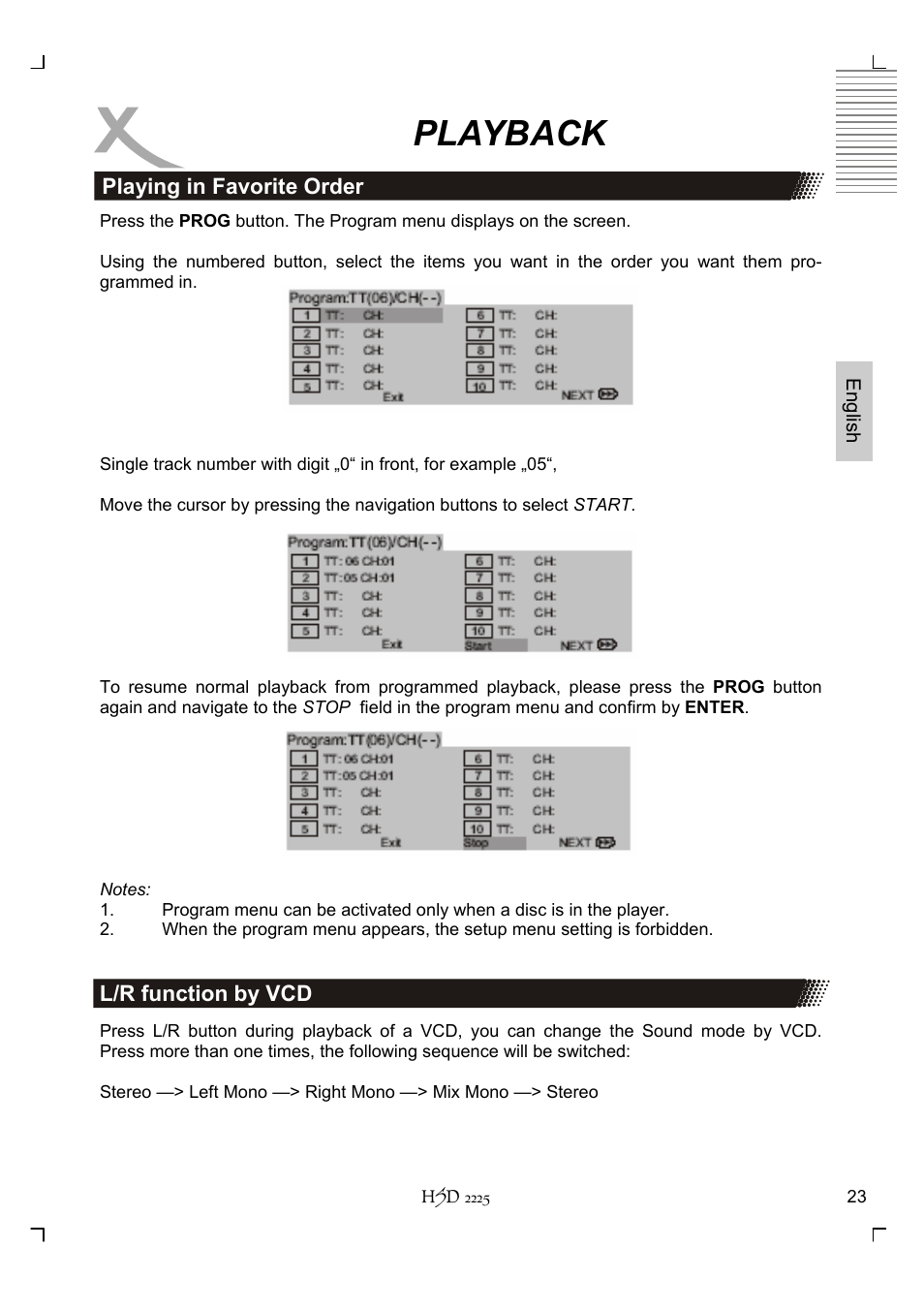 Playback | Xoro HSD 2225 User Manual | Page 67 / 176