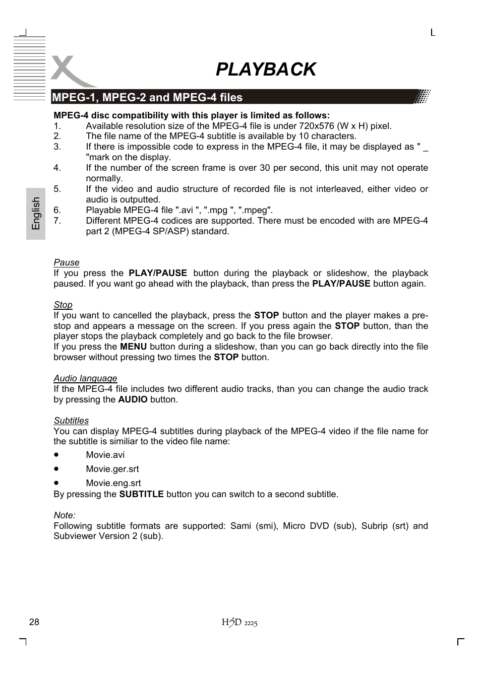 Playback | Xoro HSD 2225 User Manual | Page 72 / 176