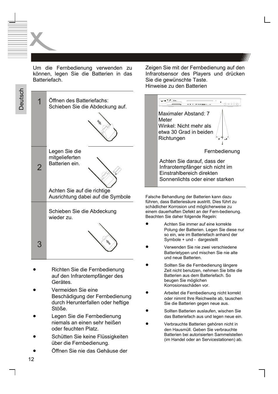 Fernbedienung | Xoro HSD 8410 User Manual | Page 12 / 201