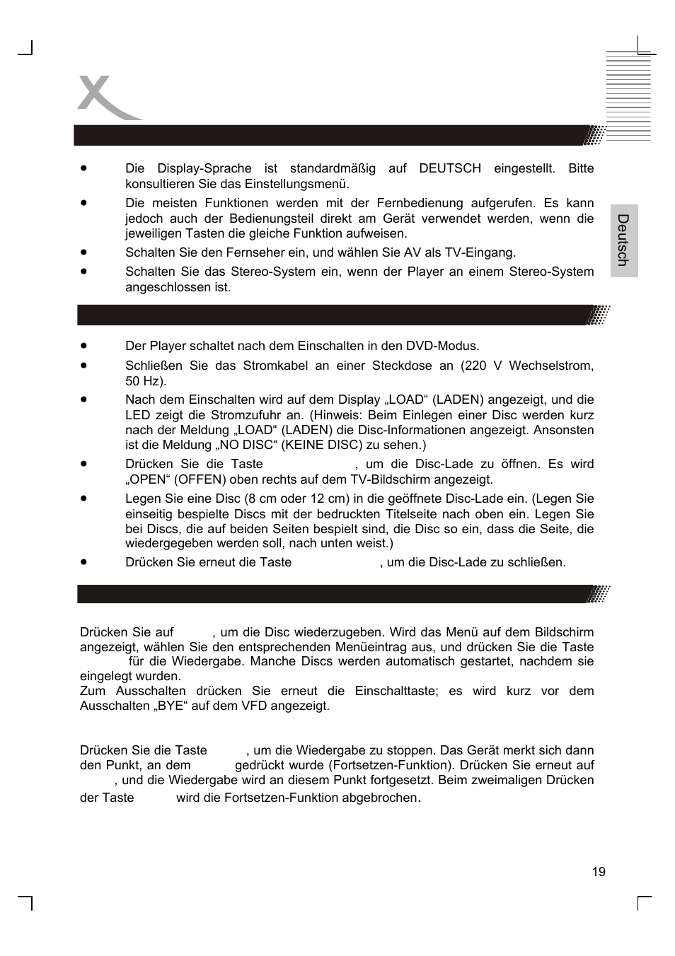 Bedienung | Xoro HSD 8410 User Manual | Page 19 / 201