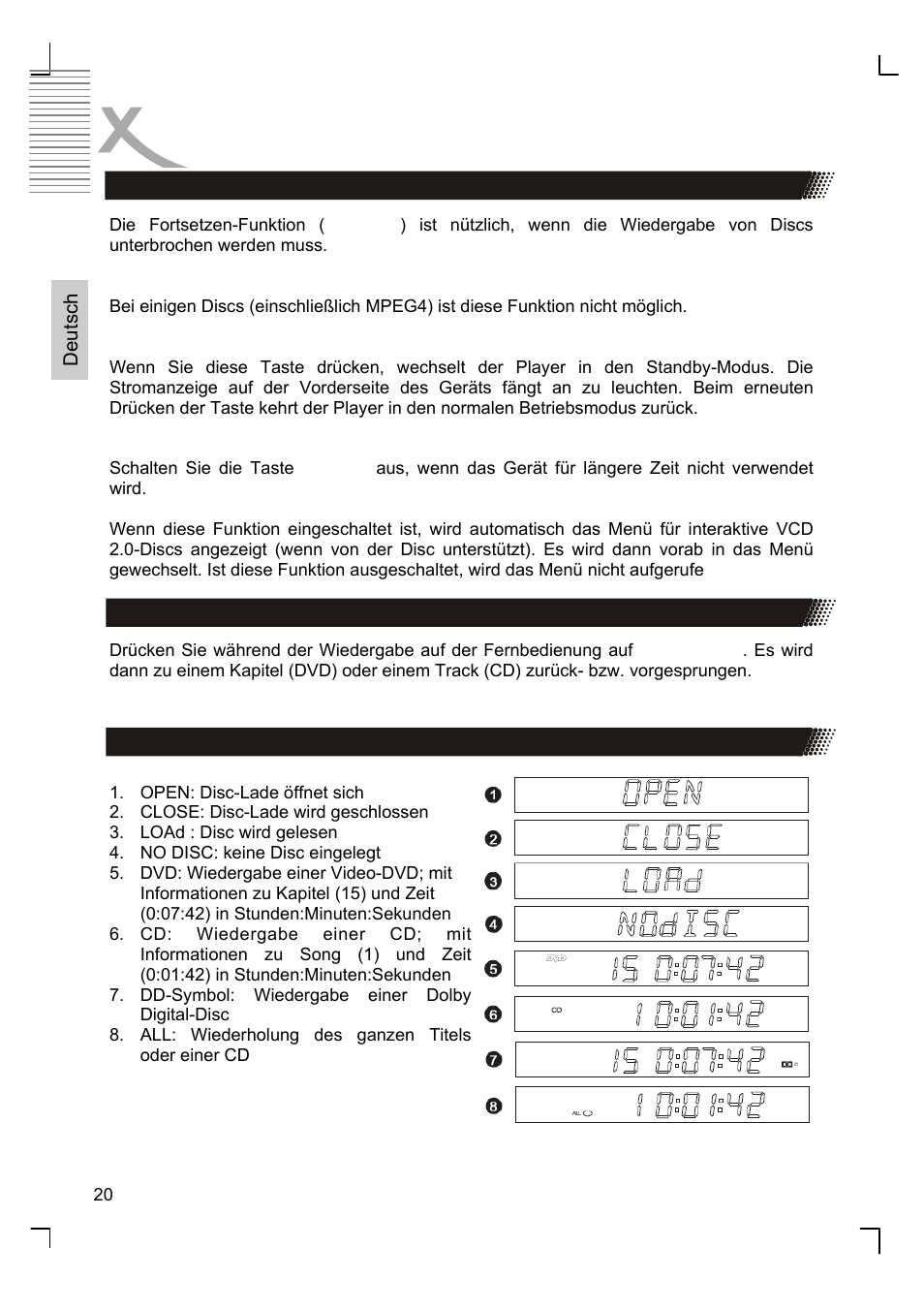 Bedienung | Xoro HSD 8410 User Manual | Page 20 / 201