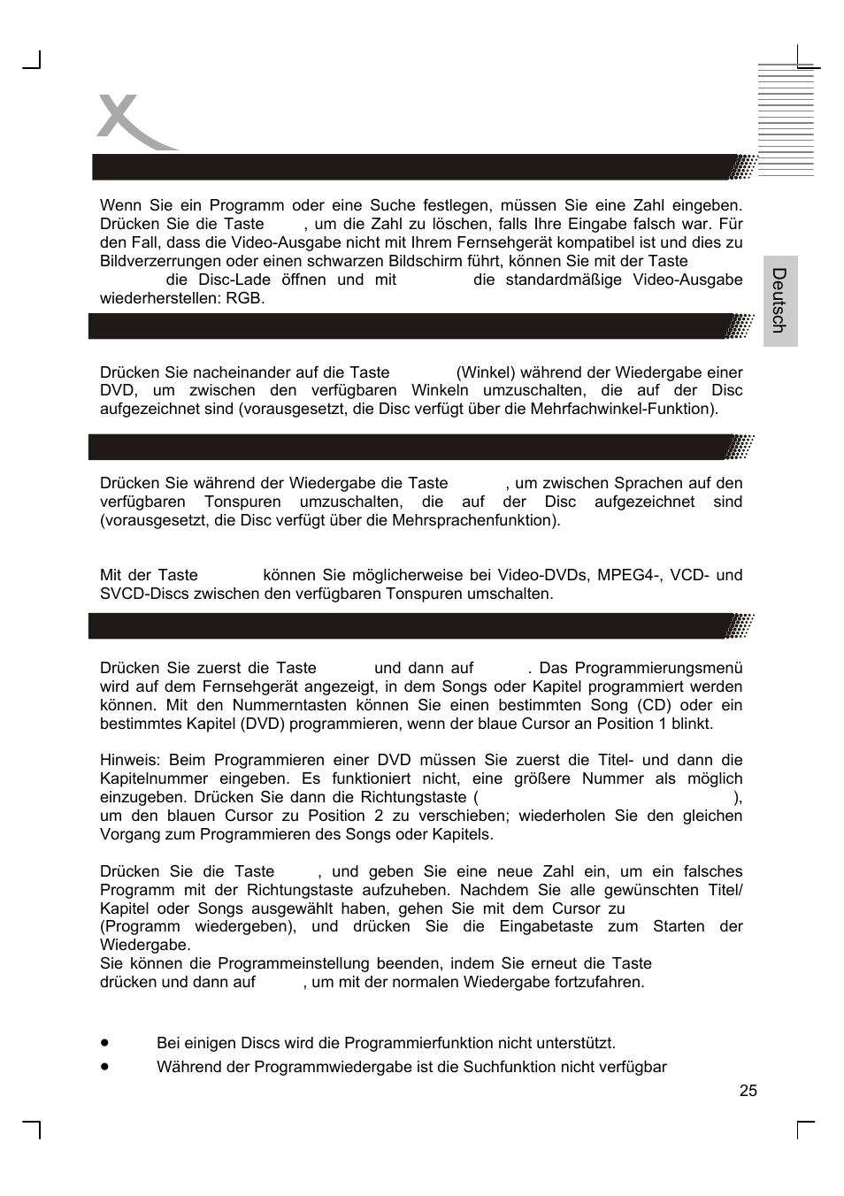 Bedienung | Xoro HSD 8410 User Manual | Page 25 / 201