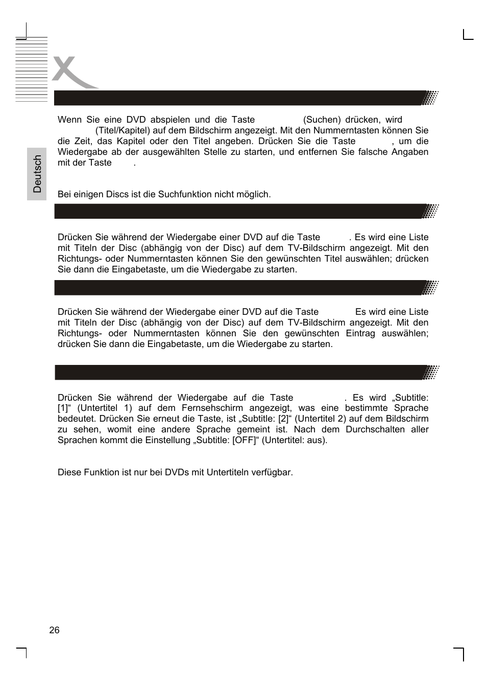 Bedienung | Xoro HSD 8410 User Manual | Page 26 / 201