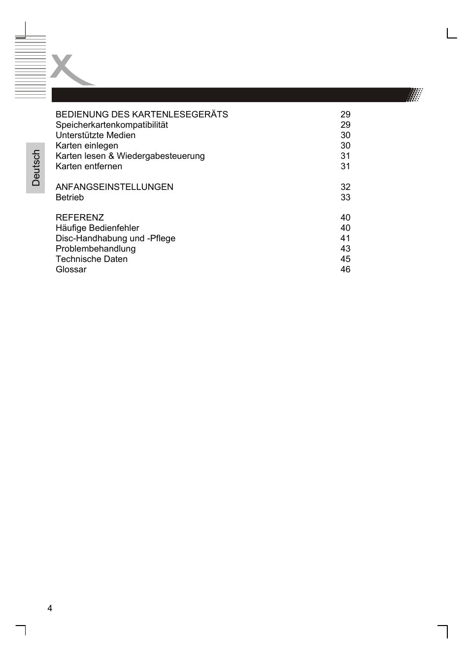 Inhalt | Xoro HSD 8410 User Manual | Page 4 / 201