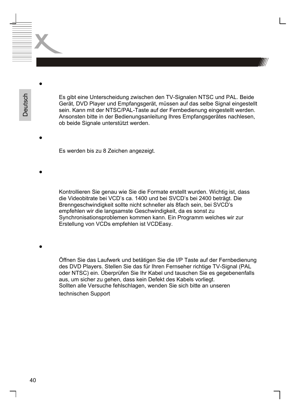 Häufige bedienfehler | Xoro HSD 8410 User Manual | Page 40 / 201