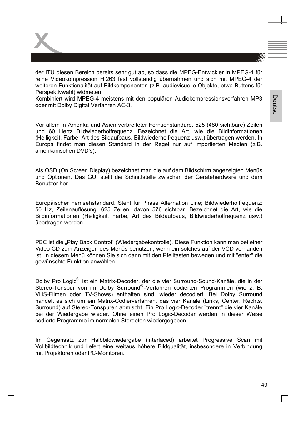 Glossar | Xoro HSD 8410 User Manual | Page 49 / 201