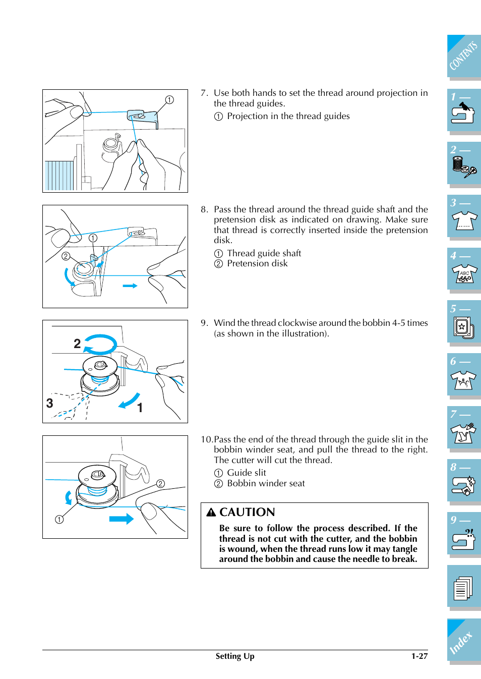 P.1-27), Caution | Brother SuperGalaxie 3000 3000C 3000D 3100D User Manual | Page 38 / 319