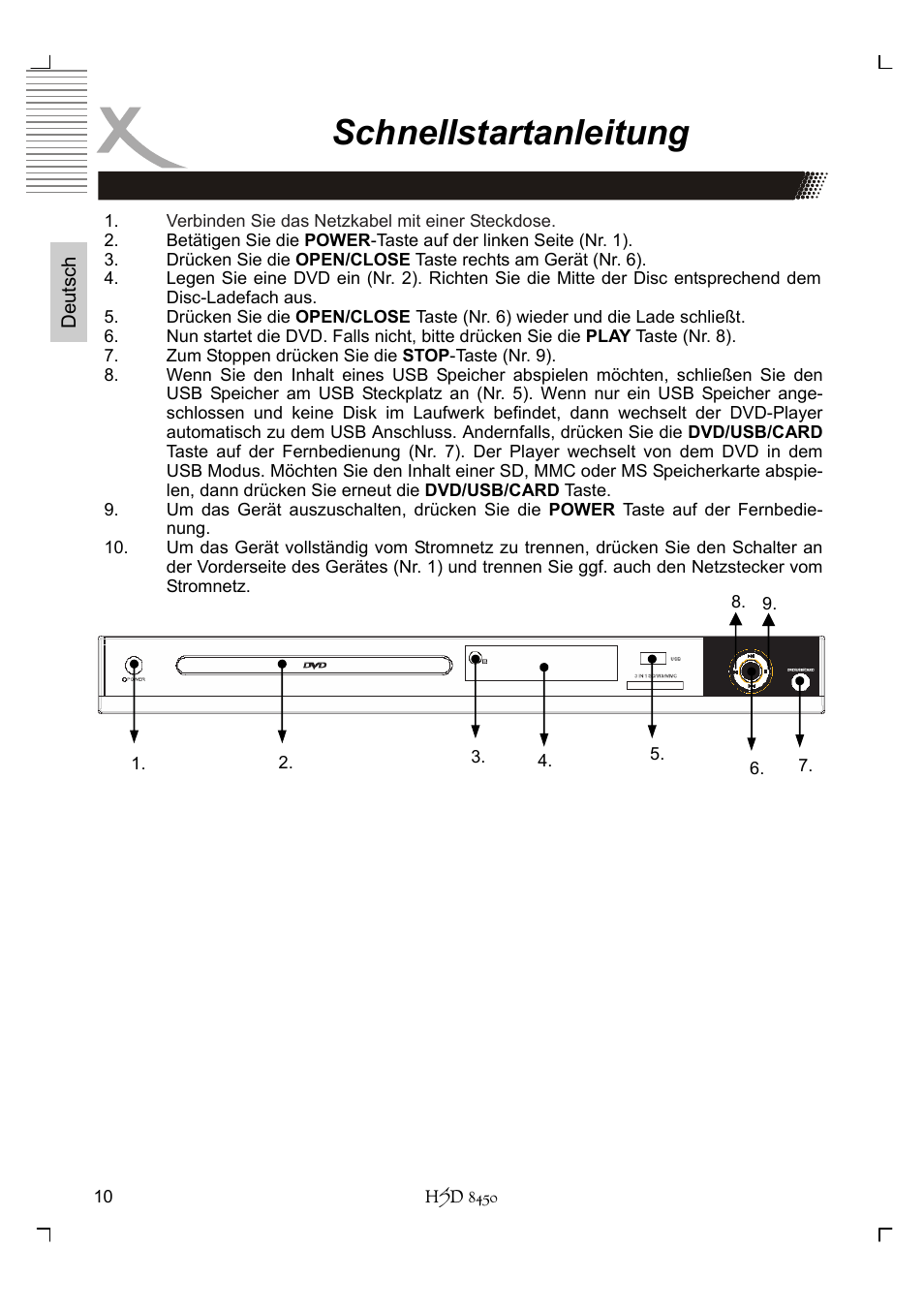 Schnellstartanleitung | Xoro HSD 8450 User Manual | Page 10 / 262