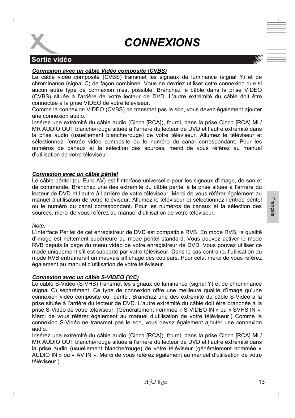 Connexions | Xoro HSD 8450 User Manual | Page 169 / 262