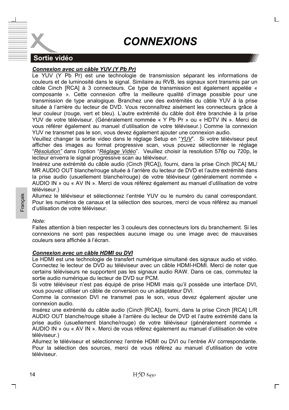 Connexions | Xoro HSD 8450 User Manual | Page 170 / 262