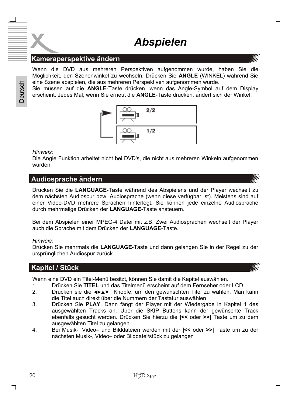 Abspielen | Xoro HSD 8450 User Manual | Page 20 / 262