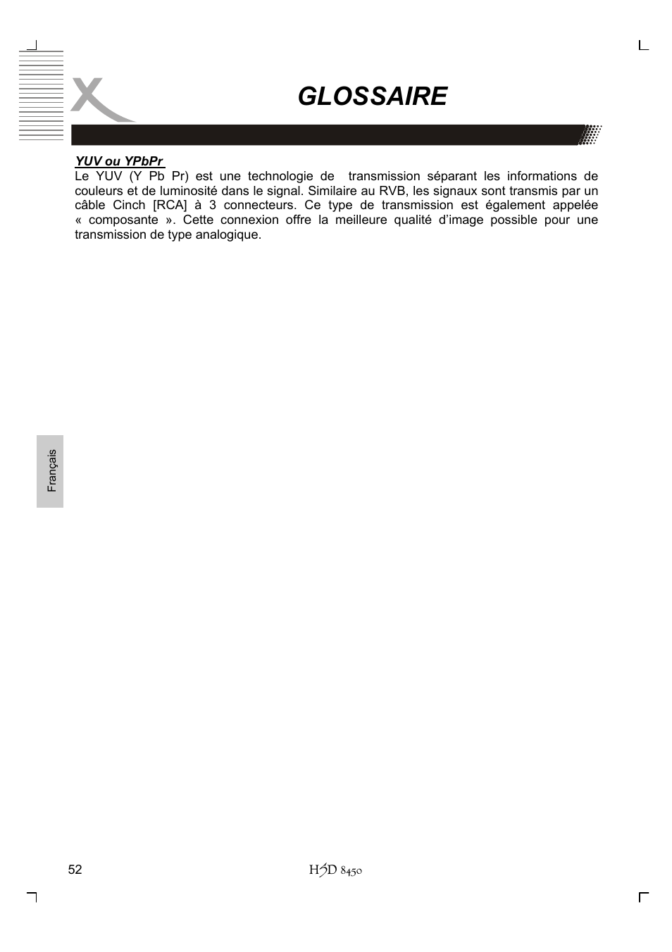 Glossaire | Xoro HSD 8450 User Manual | Page 208 / 262