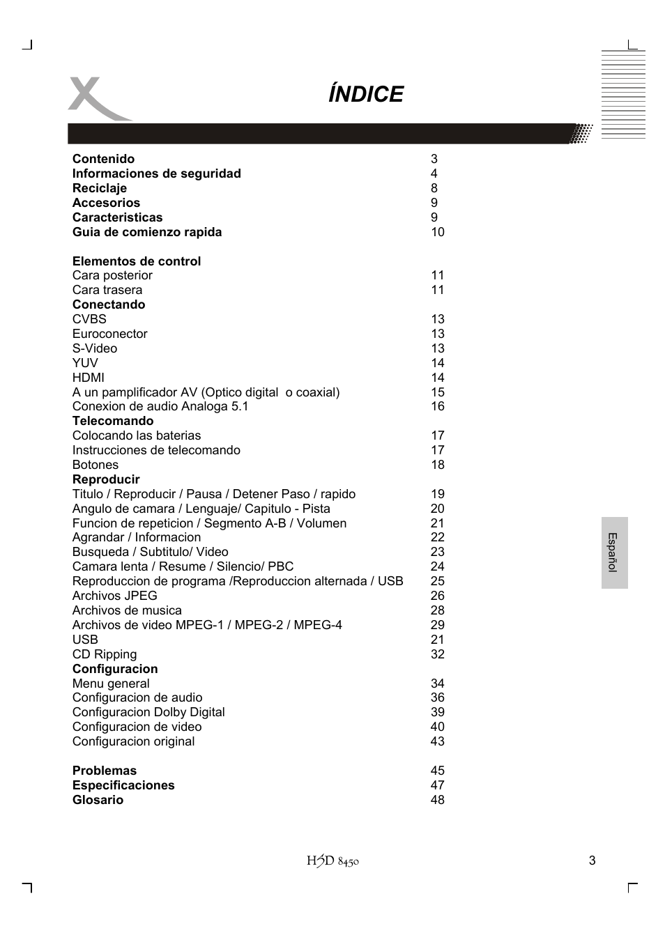 Índice | Xoro HSD 8450 User Manual | Page 211 / 262