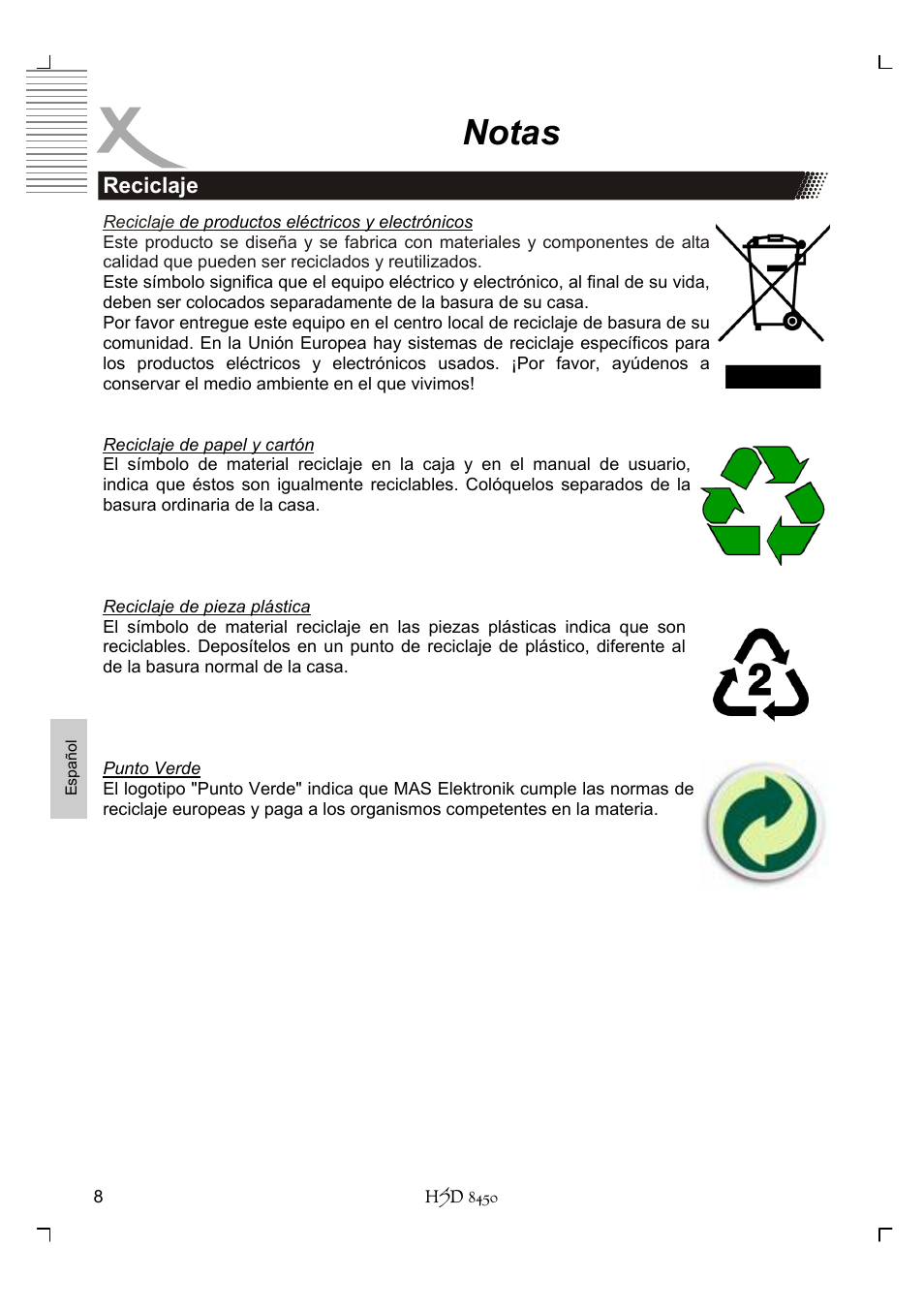 Notas | Xoro HSD 8450 User Manual | Page 216 / 262