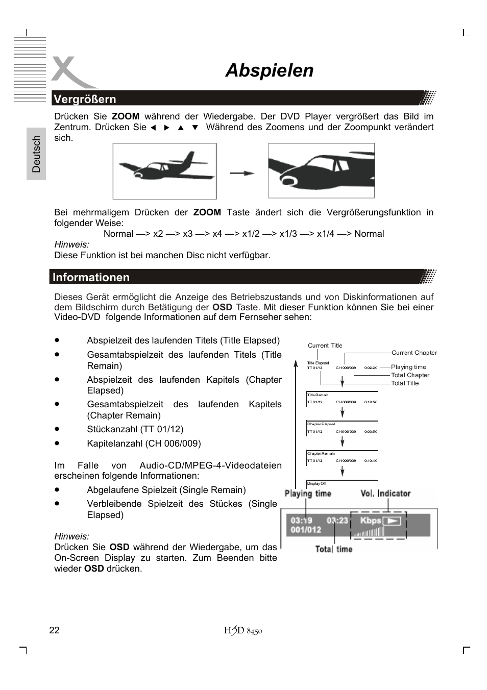 Abspielen | Xoro HSD 8450 User Manual | Page 22 / 262