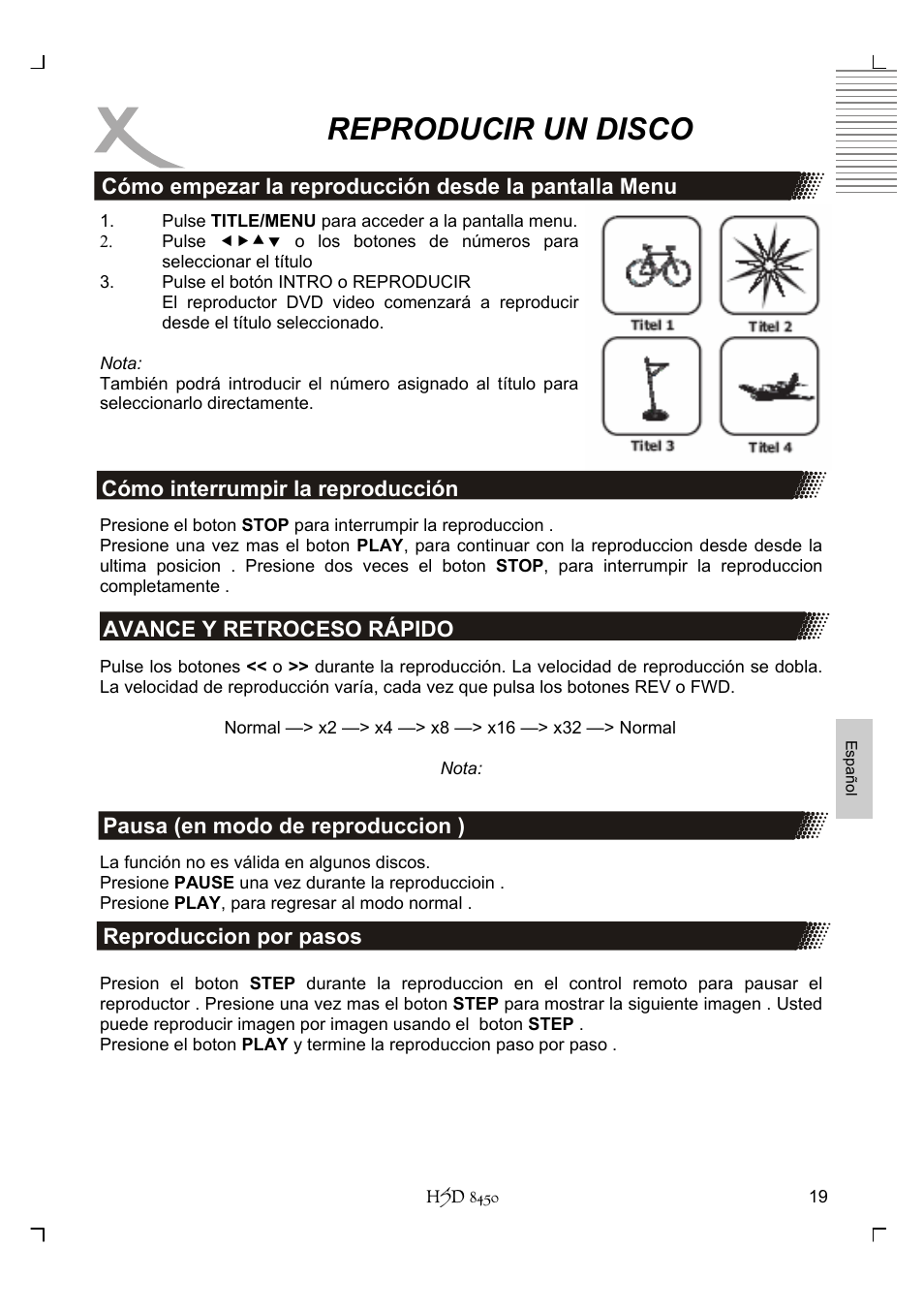 Reproducir un disco | Xoro HSD 8450 User Manual | Page 227 / 262