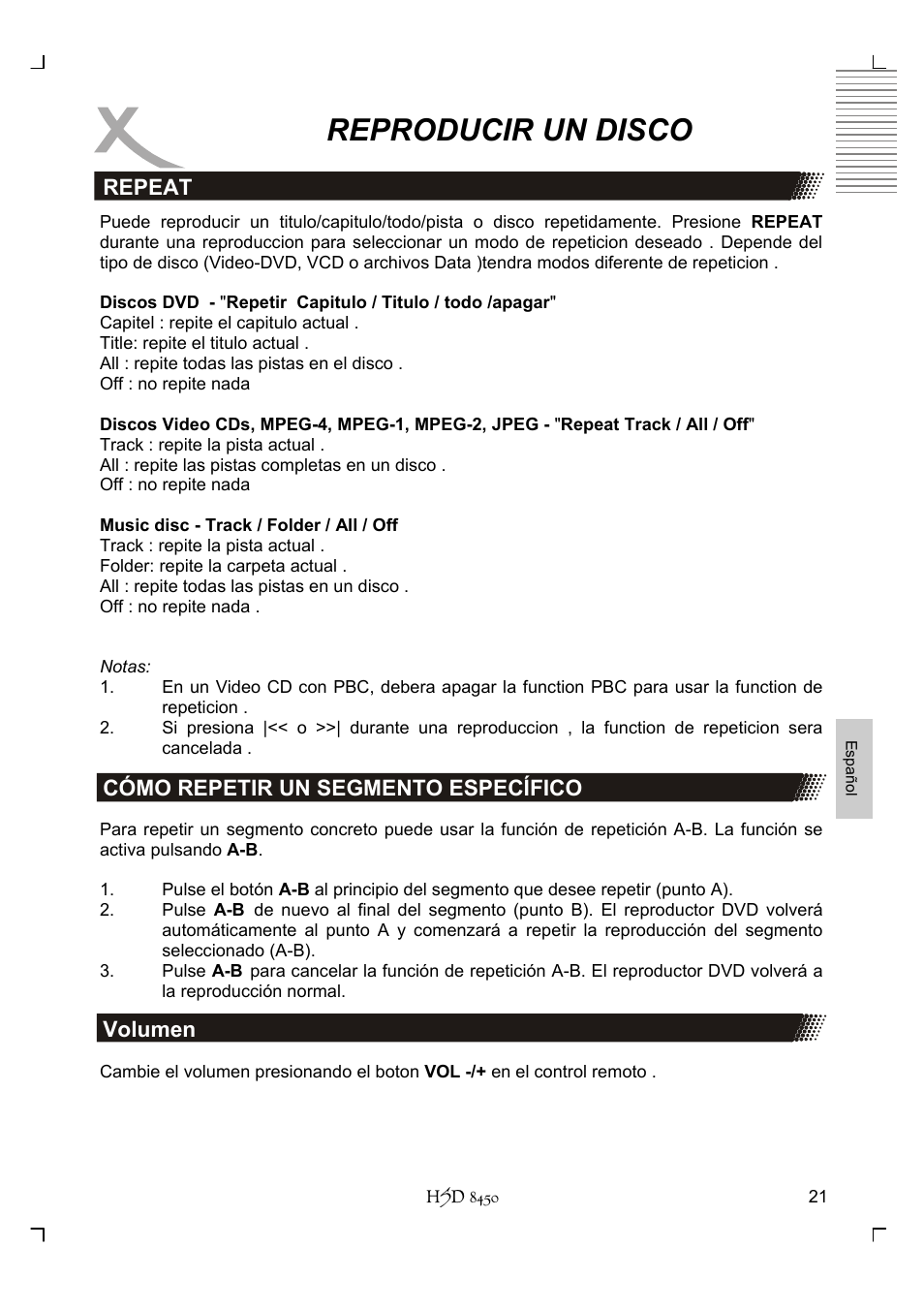 Reproducir un disco | Xoro HSD 8450 User Manual | Page 229 / 262