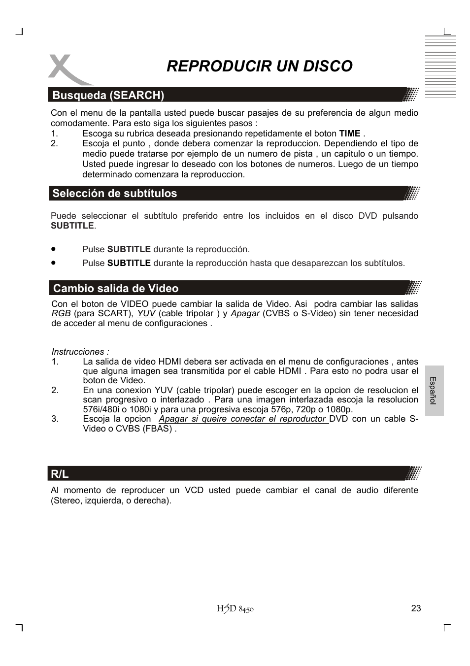 Reproducir un disco | Xoro HSD 8450 User Manual | Page 231 / 262