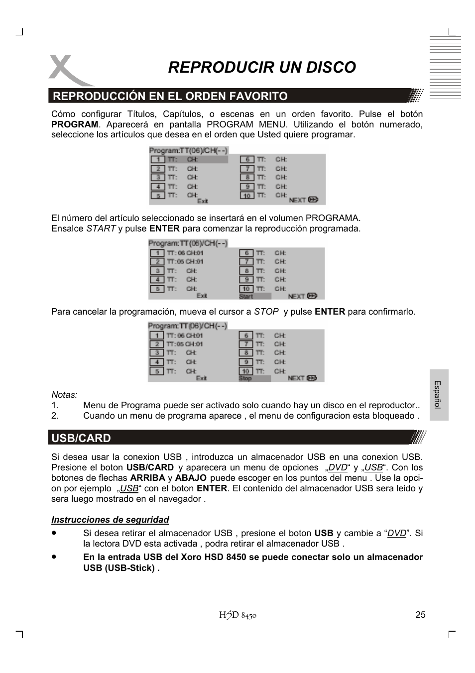 Reproducir un disco | Xoro HSD 8450 User Manual | Page 233 / 262