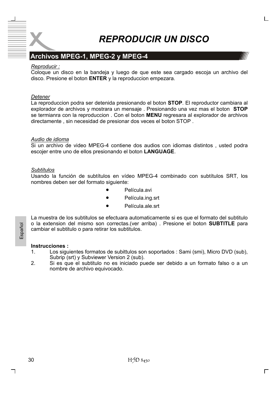 Reproducir un disco | Xoro HSD 8450 User Manual | Page 238 / 262