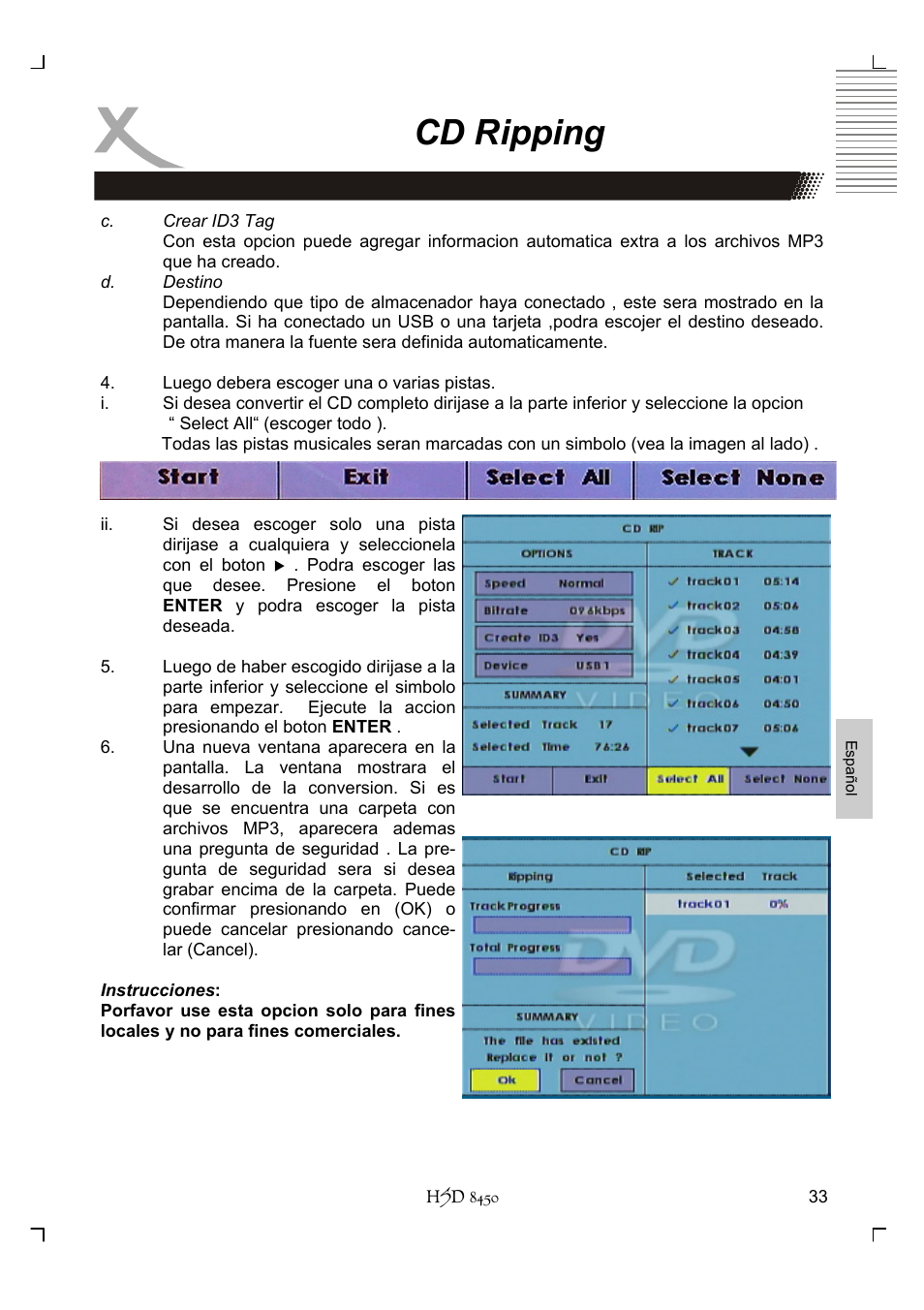 Cd ripping | Xoro HSD 8450 User Manual | Page 241 / 262