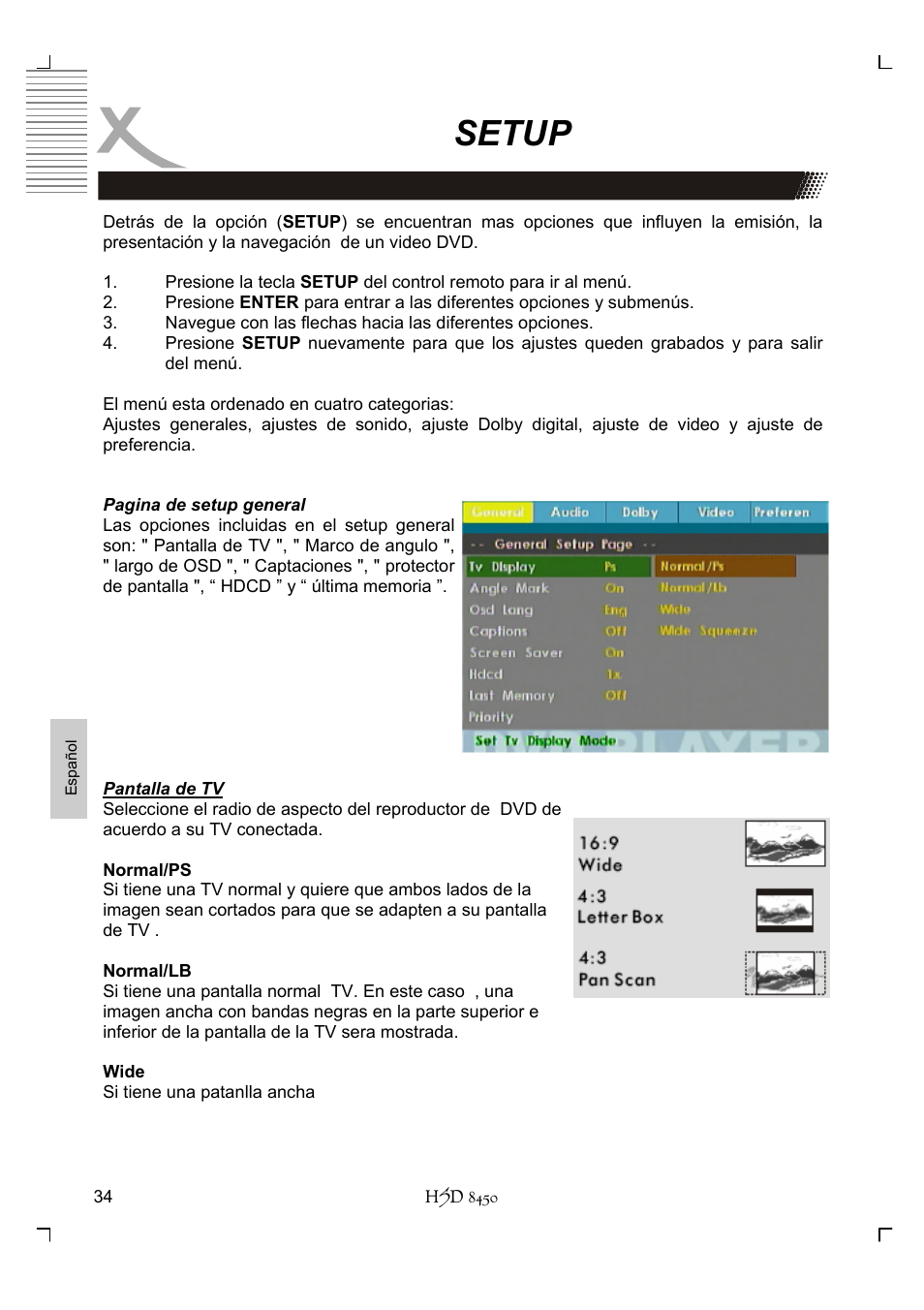 Setup | Xoro HSD 8450 User Manual | Page 242 / 262