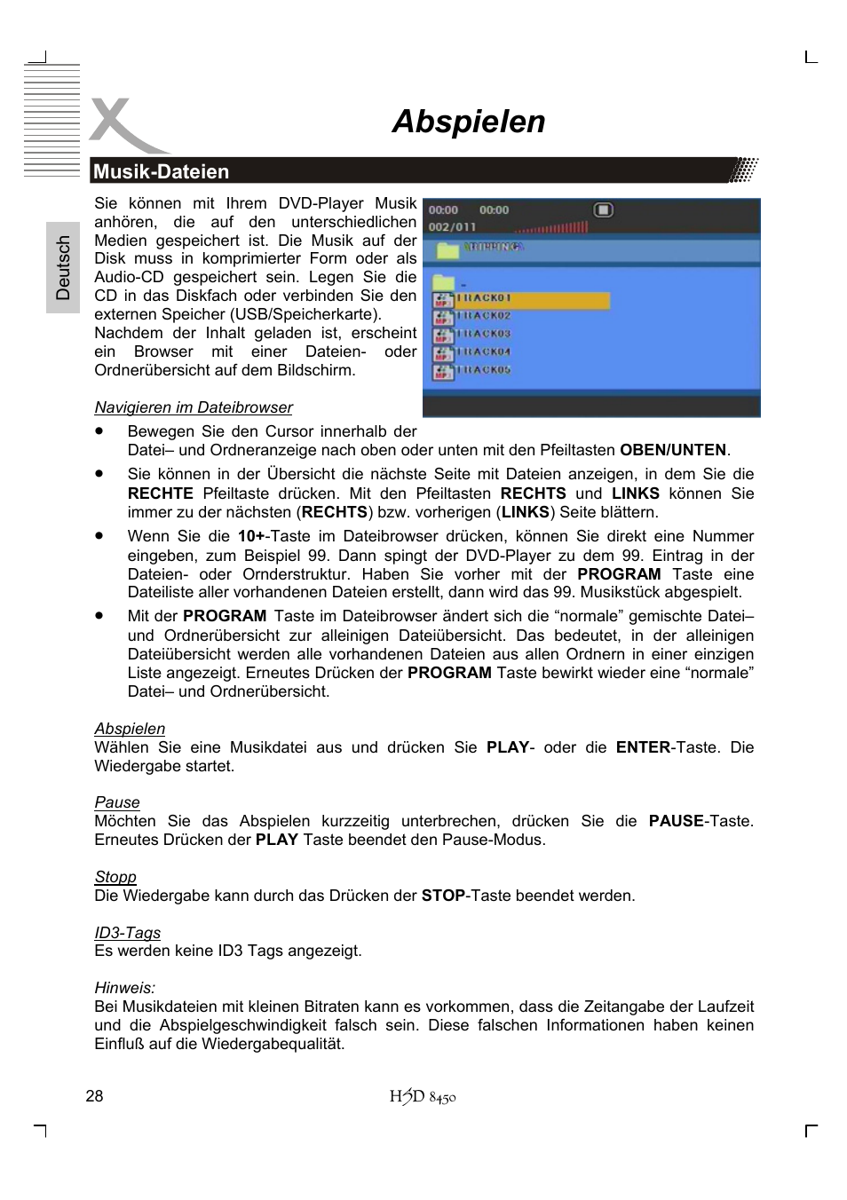 Abspielen | Xoro HSD 8450 User Manual | Page 28 / 262