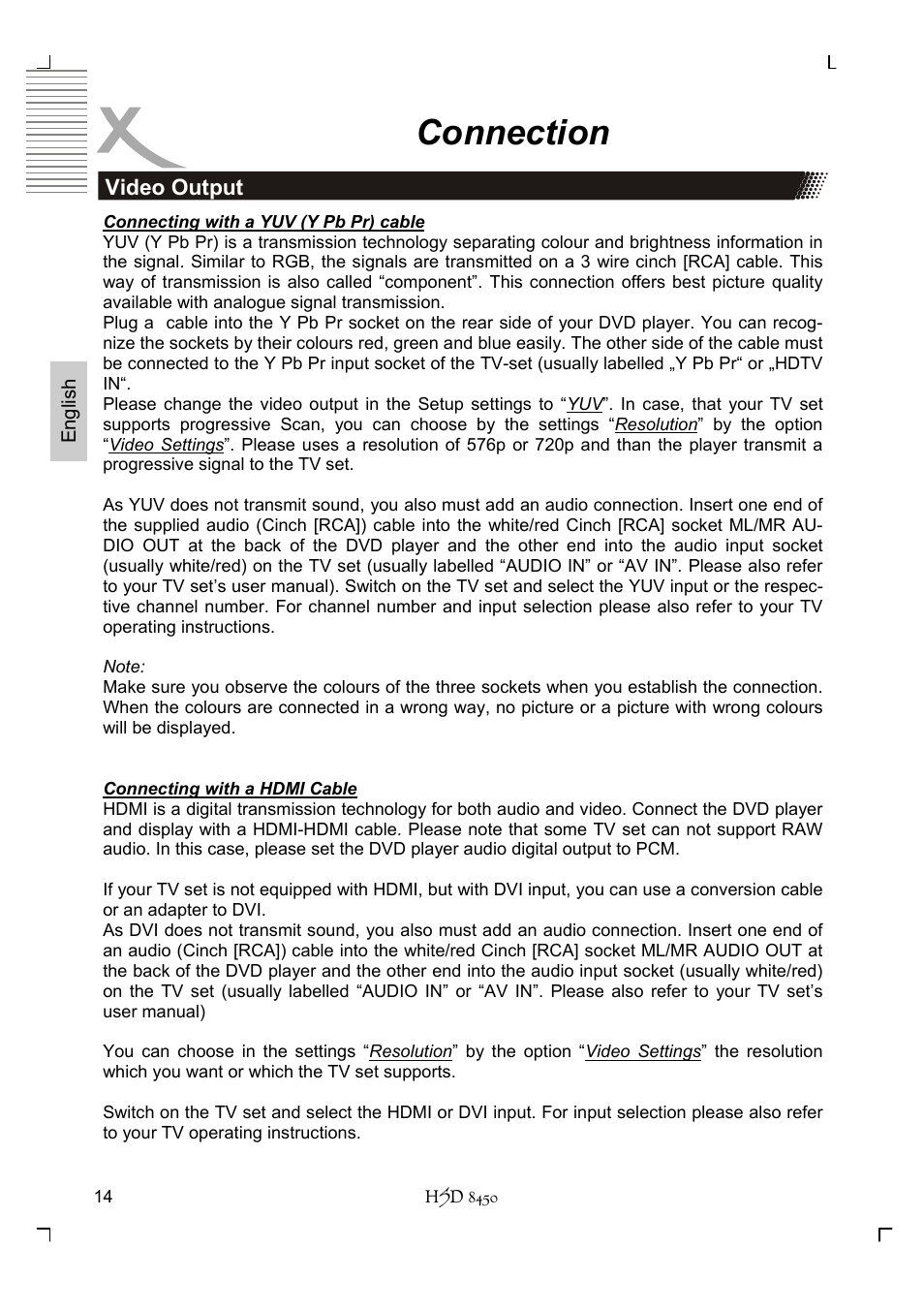 Connection | Xoro HSD 8450 User Manual | Page 66 / 262