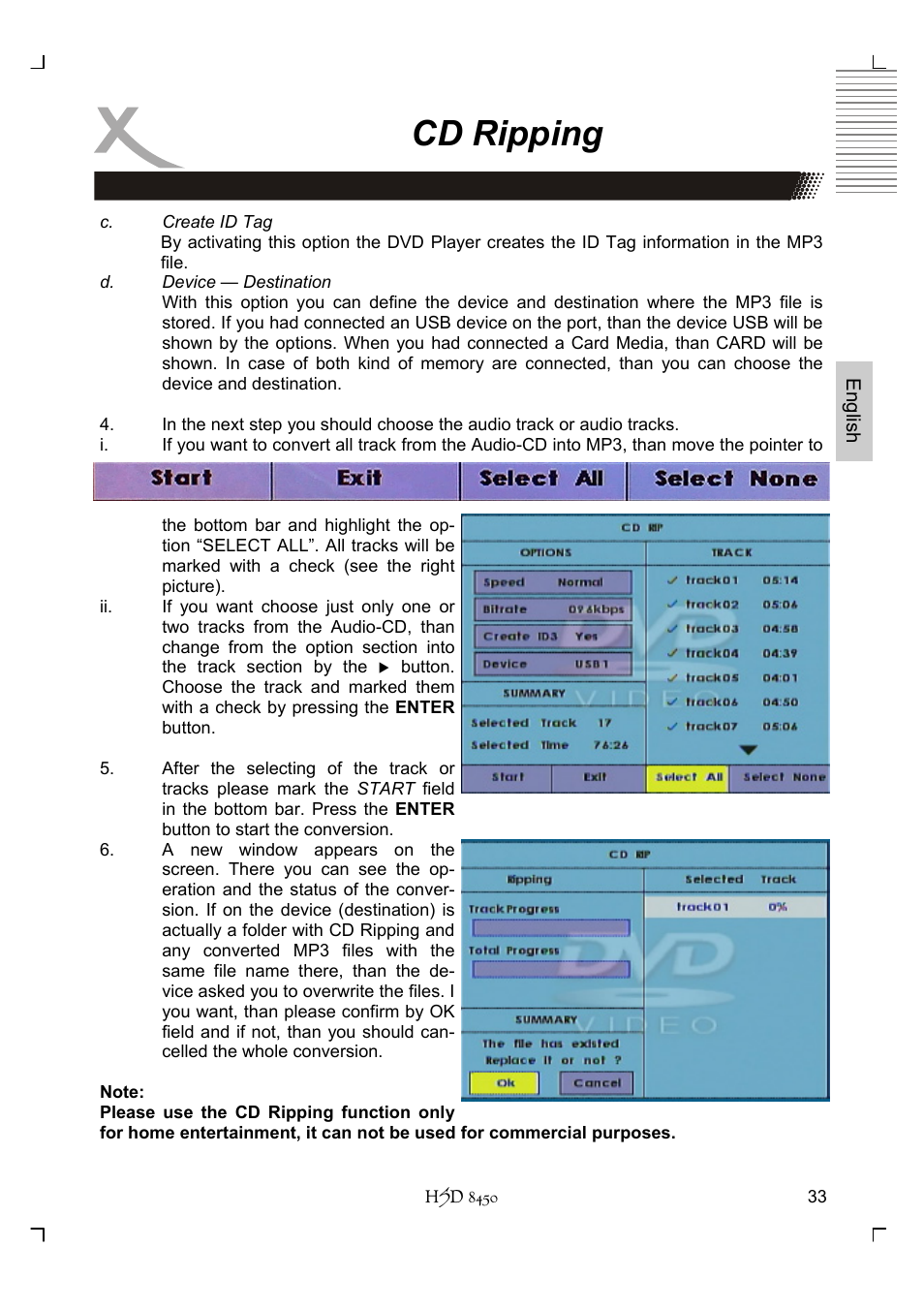 Cd ripping | Xoro HSD 8450 User Manual | Page 85 / 262