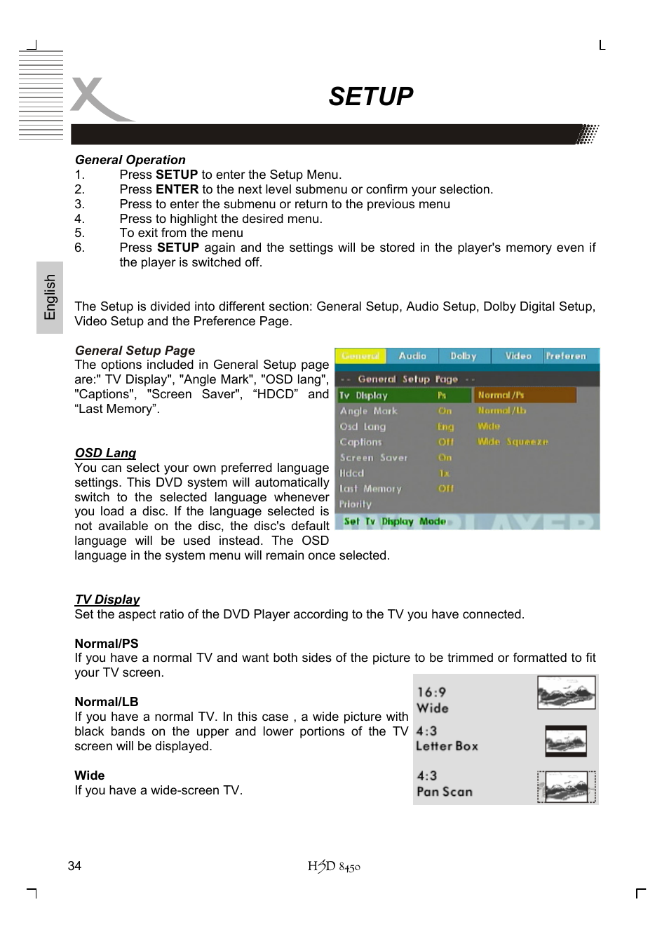 Setup | Xoro HSD 8450 User Manual | Page 86 / 262