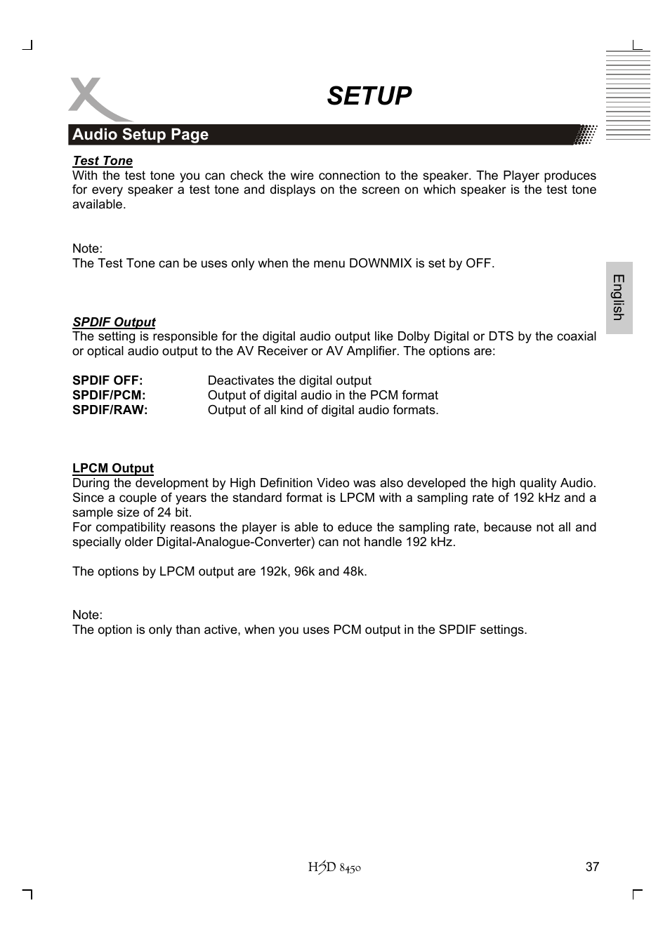 Setup | Xoro HSD 8450 User Manual | Page 89 / 262