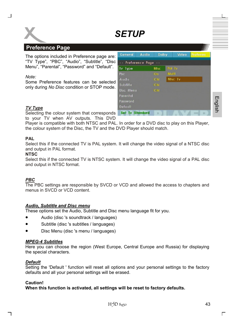 Setup | Xoro HSD 8450 User Manual | Page 95 / 262