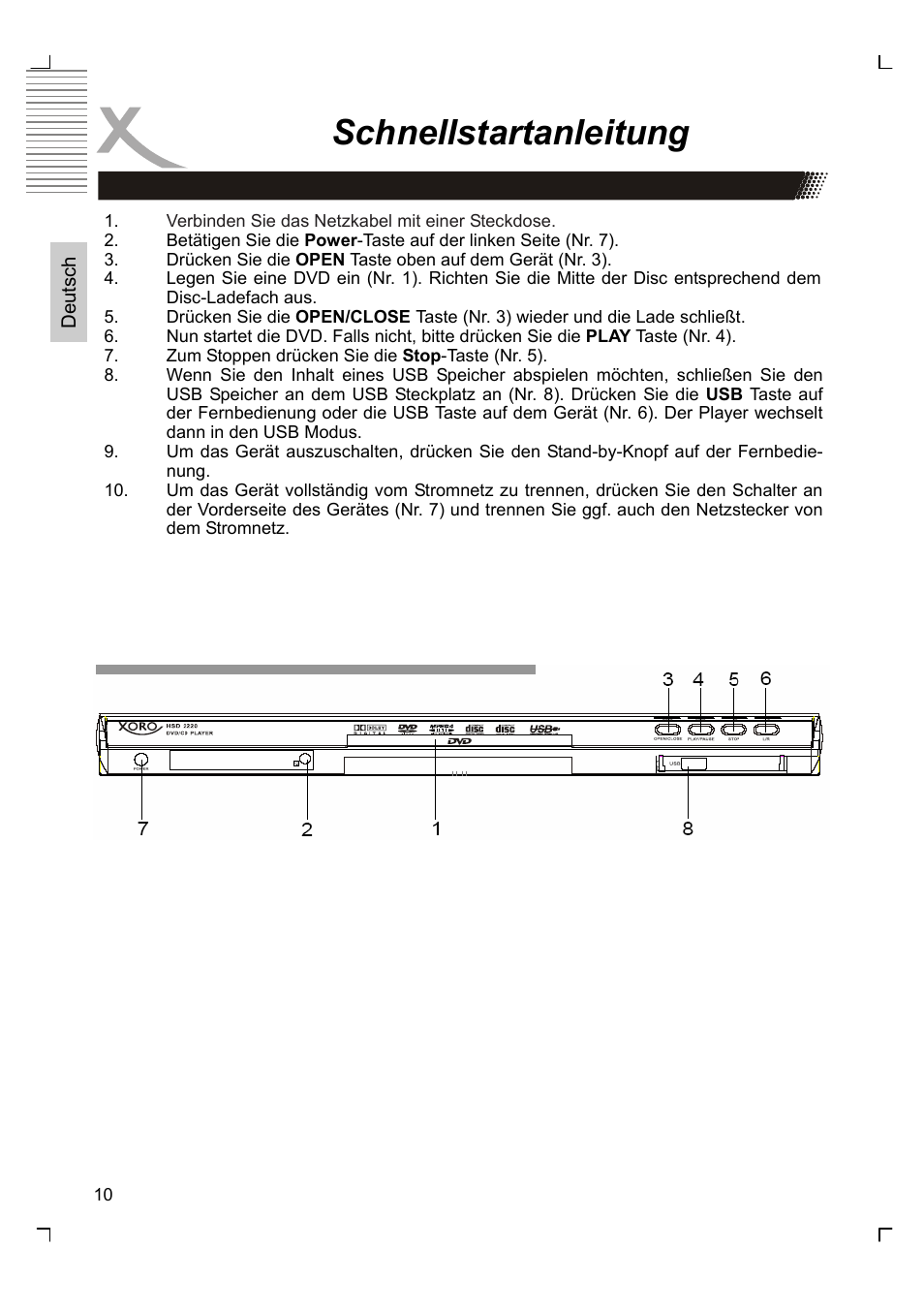 Schnellstartanleitung | Xoro HSD 2220 User Manual | Page 10 / 220