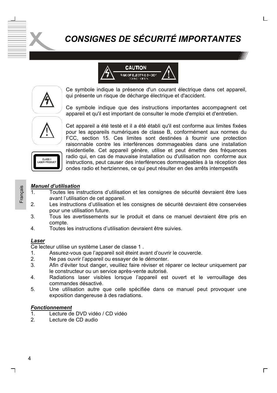 Consignes de sécurité importantes | Xoro HSD 2220 User Manual | Page 134 / 220