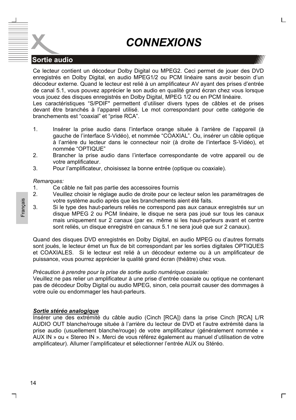 Connexions | Xoro HSD 2220 User Manual | Page 144 / 220