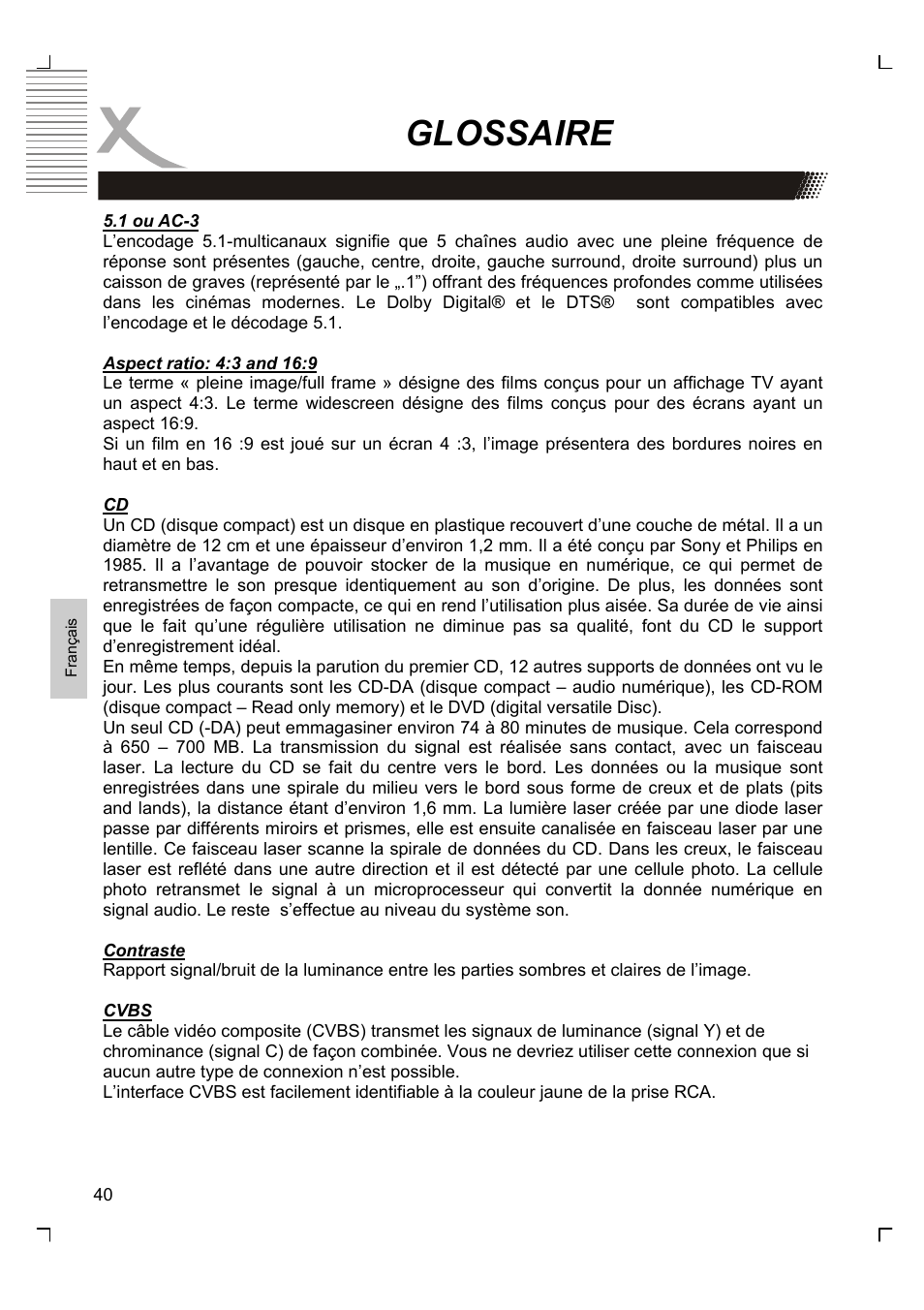 Glossaire | Xoro HSD 2220 User Manual | Page 170 / 220