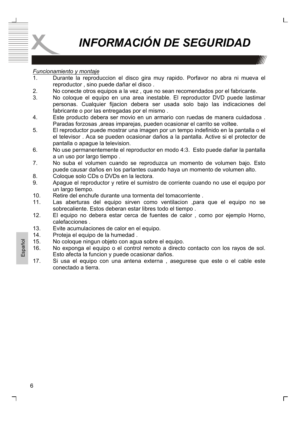 Información de seguridad | Xoro HSD 2220 User Manual | Page 180 / 220