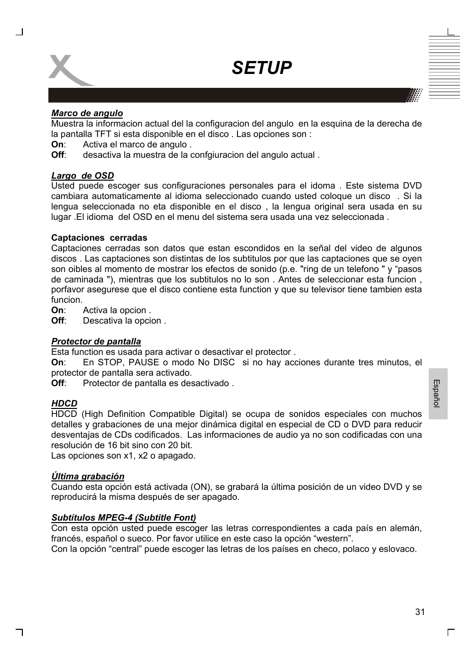 Setup | Xoro HSD 2220 User Manual | Page 205 / 220