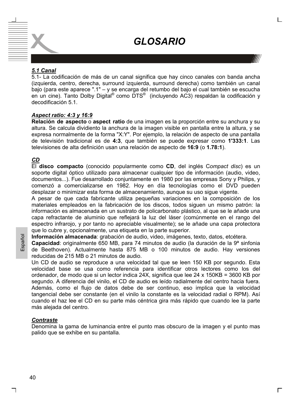 Glosario | Xoro HSD 2220 User Manual | Page 214 / 220