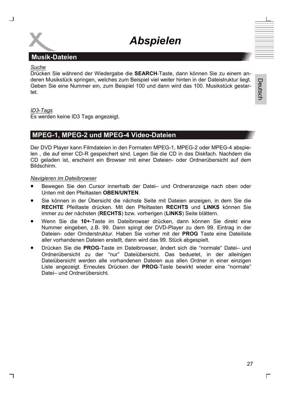 Abspielen | Xoro HSD 2220 User Manual | Page 27 / 220